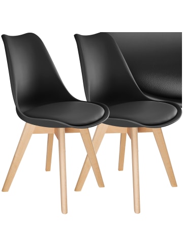 tectake Küchenstuhl Scandi-Design, gepolsterte Sitzfläche, 49 x 53 x 82 cm