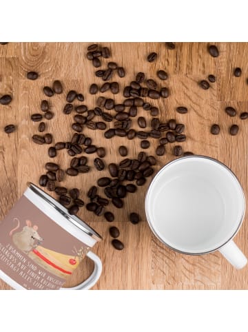 Mr. & Mrs. Panda Camping Emaille Tasse 6. Hochzeitstag Zuckerhoc... in Braun Pastell