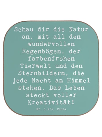 Mr. & Mrs. Panda Untersetzer für Gläser Spruch Kreativität im Le... in Meeresbrise