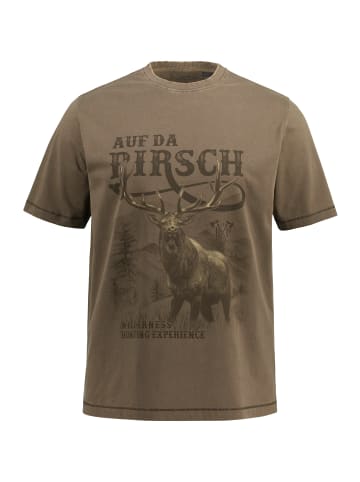 JP1880 Kurzarm T-Shirt in braungrau