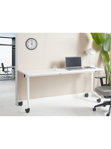 Beliani Zusammenklappbarer Schreibtisch CAVI in Weiß - (W) 180 x (H) 75 x (L) 60 cm