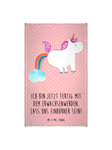 Mr. & Mrs. Panda Handtuch Einhorn Pupsen mit Spruch in Rot Pastell