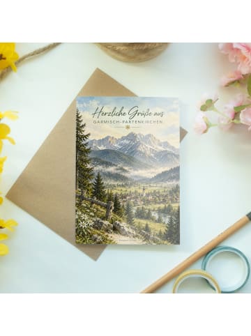 Klappkarte Landschaft elegant Design mit Spruch in Weiß
