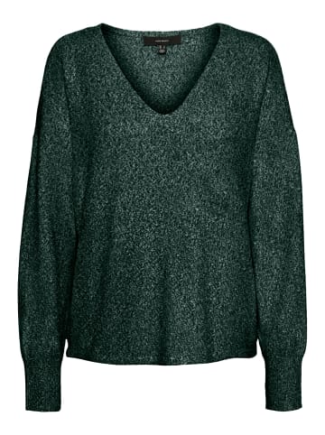 Vero Moda V-Ausschnitt Feinstrick Pullover Langarm Sweater VMDOFFY in Grün