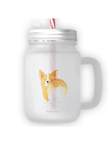 Mr. & Mrs. Panda Glas Corgi Po ohne Spruch in Transparent
