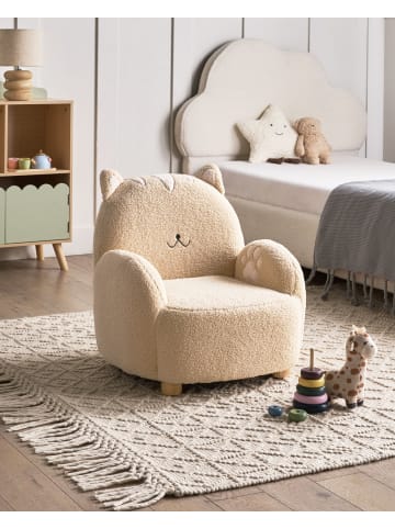 Beliani Kindersessel ZOAR in Beige/Braun - (W) 55 x (H) 59 x (L) 54 cm