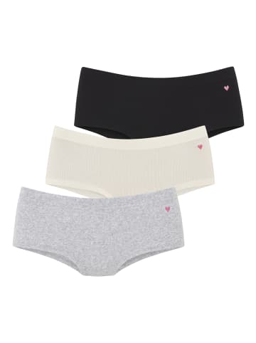 LASCANA Hüftpanty in schwarz / beige / grau meliert