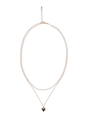 faina Women Pendant Necklace in Rose Gold White