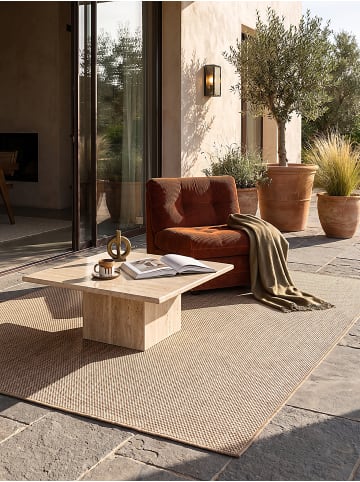 KADIMA DESIGN Teppich flachgewebt Uni flachgewebt pflegeleicht Wohnzimmer Flur in Natur