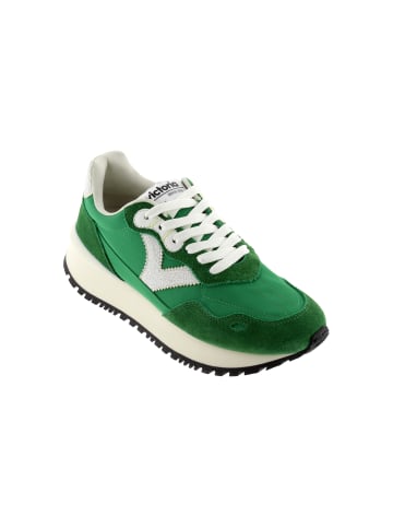 Victoria Viento Nylon-Sneaker aus Leder Grün