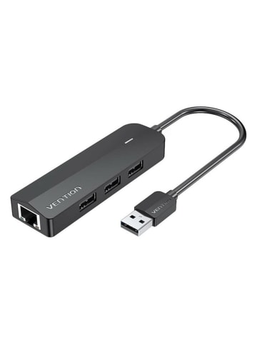 Vention Hub USB 2.0 3-Port mit Ethernet-Adapter 100Mbps Vention CHPBB 0,15m in Schwarz