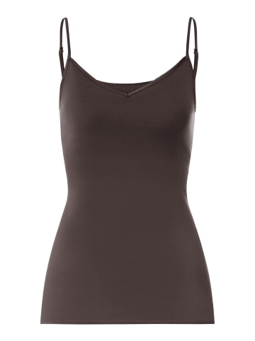Hanro Spaghettitop Cotton Seamless in dark mocha