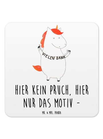Mr. & Mrs. Panda Tassenuntersetzer Einhorn Dankeschön mit Spruch in Weiß