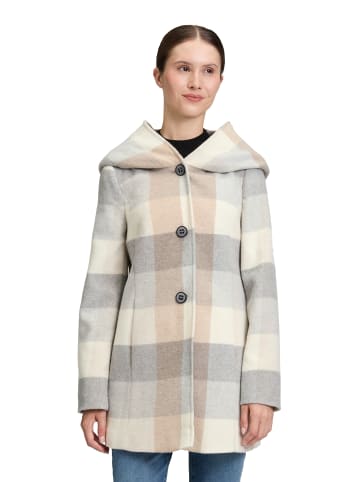 AMBER & JUNE Kurzmantel mit Kapuze in Cream/Silver