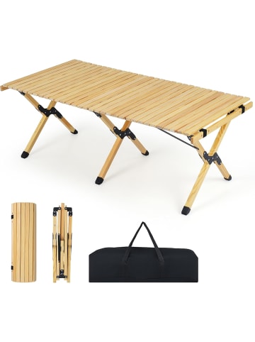 COSTWAY Campingtisch klappbar für 4-6 Personen 122 x 60 x 45 cm in Hellbraun