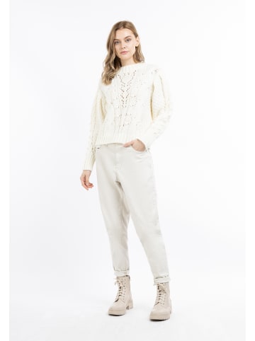 DreiMaster Vintage Damen Strick Pullover in WOLLWEISS
