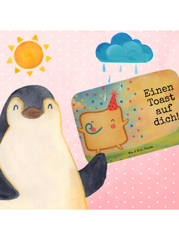 Mr. & Mrs. Panda Badezimmermatte Toast Party Design mit Spruch in Weiß