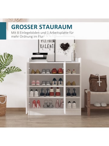 HOMCOM Schuhschrank-80L x 30B x 90Hcm-Weiß