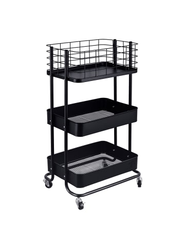 relaxdays Rollwagen in Schwarz - (B)45 x (H)77 x (T)34 cm
