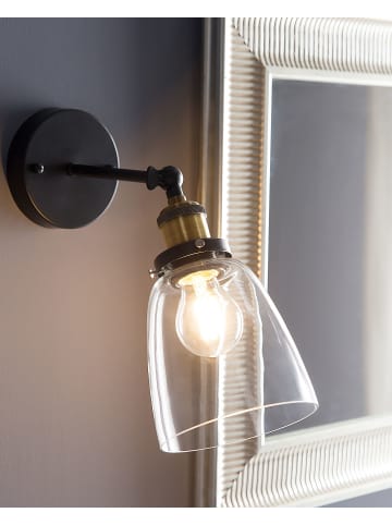 Beliani 2er-Set Wandleuchten LOVAT in Schwarz/Transparent