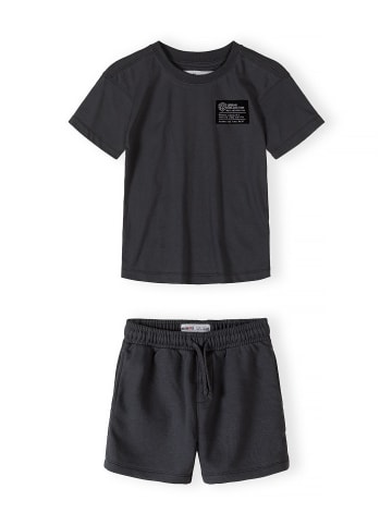 Minoti 2tlg. Set: T-Shirt & Shorts 23fleece119 in grau