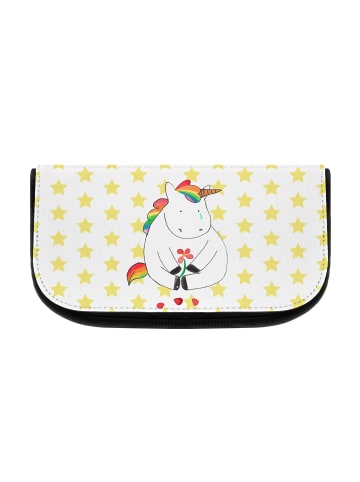 Mr. & Mrs. Panda Kosmetiktasche Einhorn Traurig ohne Spruch in Weiß