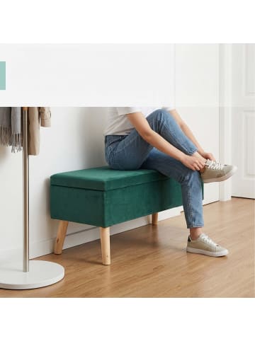 relaxdays Sitzbank im Dunkelgrün - (B)80 x (H)41 x (T)40 cm