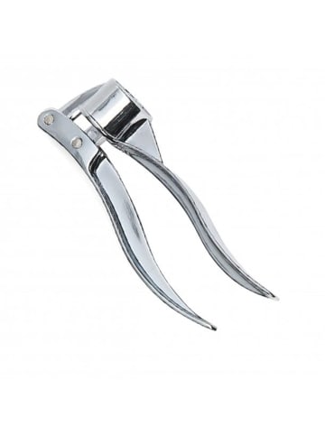 axentia Knoblauchpresse aus Aluminium-Druckguss 15 cm - kompakt & praktisch in Silber