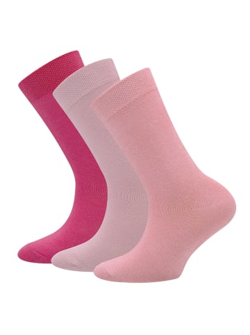 ewers 3er-Set Socken 3er Pack Uni in altrosa/wildrose/phlox