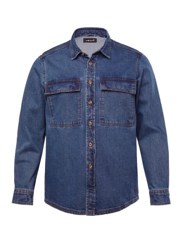 Men Plus Hemd in blue denim