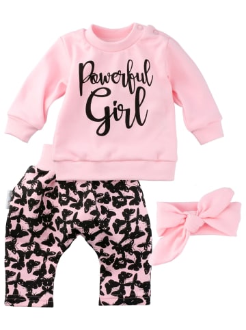 Baby Sweets 3tlg Set Shirt + Hose + Mütze Lieblingsstücke in schwarz rosa