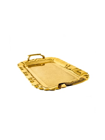 Almina 2er-Set Serviertabletts aus hochwertigem 18/10 Edelstahl in Gold(Motiv11)