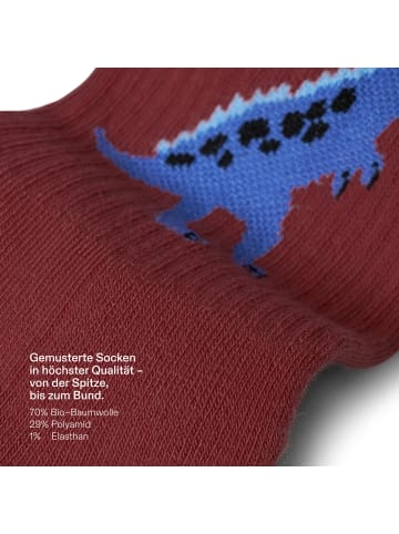 von Jungfeld Tennissocken Weihnachtsmotive in Dino - Red