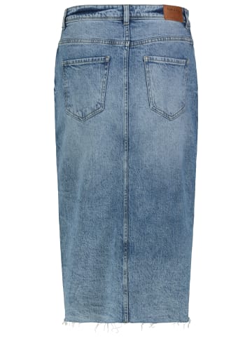 Sublevel Jeans Mindi Rock mit Fransensaum und Schlitz in Blau