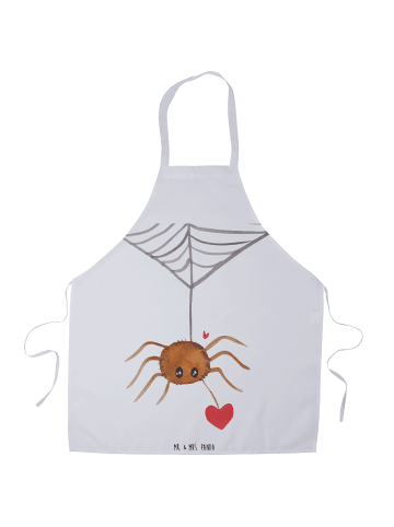 Mr. & Mrs. Panda Schürze Spinne Agathe Liebe ohne Spruch in Weiß