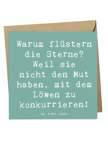Mr. & Mrs. Panda Einladungskarte Spruch Sterne und Löwe mit Spruch in Meeresbrise