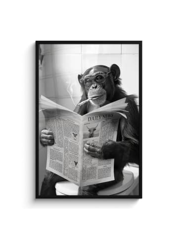 MuchoWow Poster mit Leiste Zeitung Affe