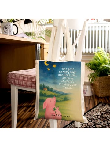 Mr. & Mrs. Panda Laptoptasche Schwein Glück Design mit Spruch in Weiß