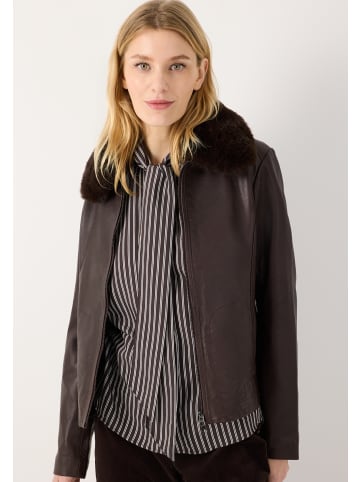 More & More edle, geschmeidige Lederjacke in espresso brown