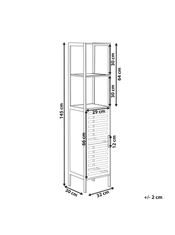 Beliani Badezimmerregal OWASSO in Weiß - (W) 32 x (H) 145 x (L) 30 cm