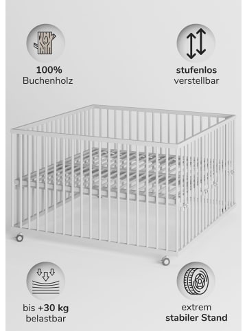 Sämann Sämann Laufgitter mit Lattenrost - weiß - Premium Kollektion
