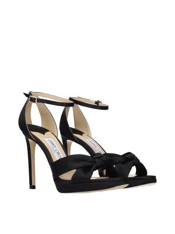 Jimmy Choo Schwarz Satin Plateau Sandalen