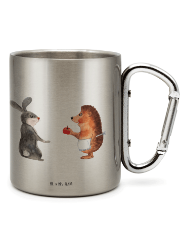 Mr. & Mrs. Panda Outdoor Tasse Hase Igel ohne Spruch in Silber