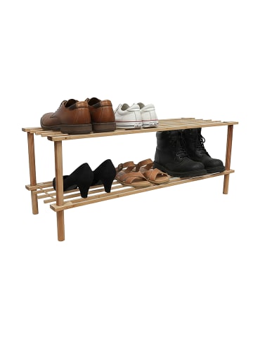 relaxdays Schuhregal in Natur - (B)74 x (H)29,5 x (T)26 cm