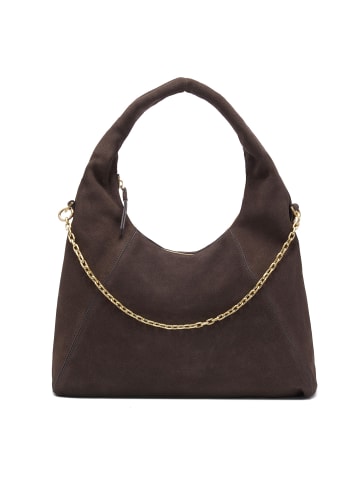Les Visionnaires Jade Cozy Chain Schultertasche Leder 38 cm in dark brown