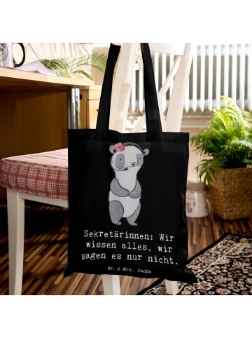 Mr. & Mrs. Panda Shopping Bag Sekretärin Geheimnisträgerin mit S... in Schwarz