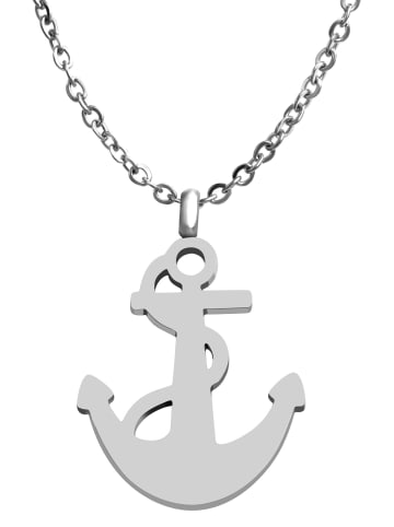 Adeliás Damen Halskette aus Edelstahl 43 cm in silber