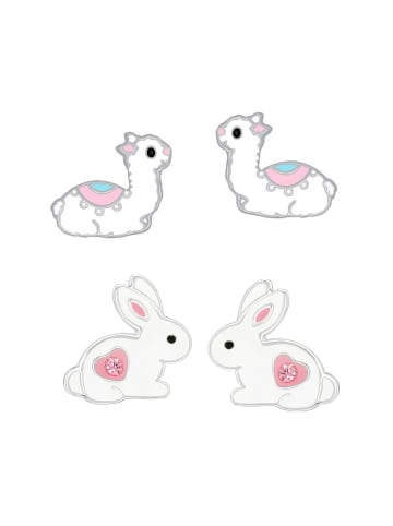 schmuck23 Ohrstecker Set Hase und Lama 925 Silber