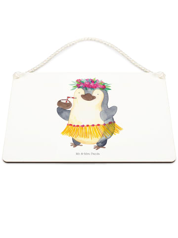 Mr. & Mrs. Panda holzbild Pinguin Kokosnuss ohne Spruch in Weiß