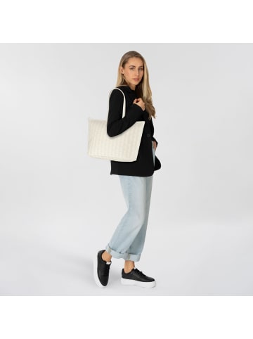 Lacoste Monogram Zely Shopper Tasche 37 cm in mono bone white taupe